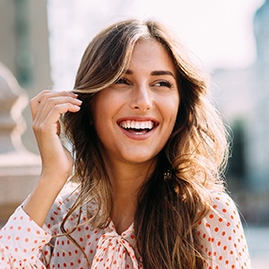 Young female patient with brilliant white smile