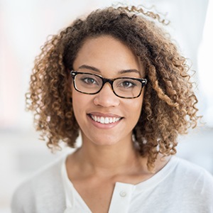 Young female patient with gorgeous smile